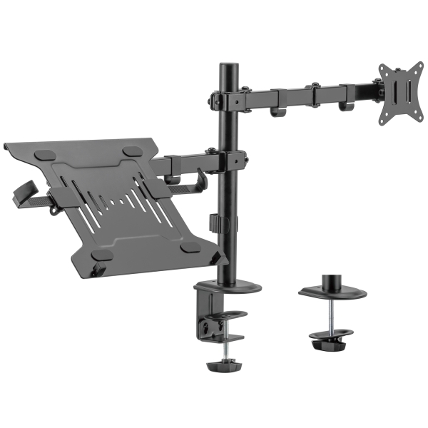 [EW1519] Ewent Soporte de Escritorio para 1 Monitor y 1 Portatil 34"- hasta 9 kg - Color Negro
