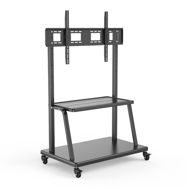 Ewent Soporte de Suelo para TV hasta 120" - Bandeja Auxiliar - Altura Ajustable - VESA Maximo 1000x6