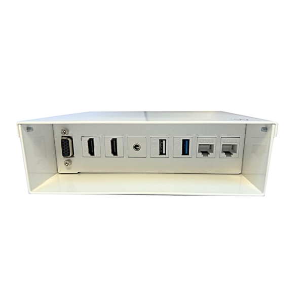 [EW1555] Ewent Caja de Conexiones Multimedia y Red - VGA - 2xHDMI - Jack3.5 - 2xUSB - 2xRJ45 - Color Blanco