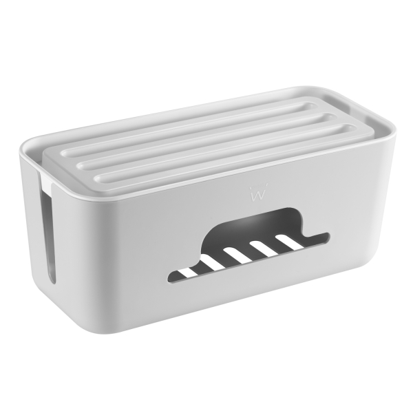 Ewent Caja Organizadora para Cables - Soporte para Tabletas y Telefonos - Disipacion Calor - Tapa Ex