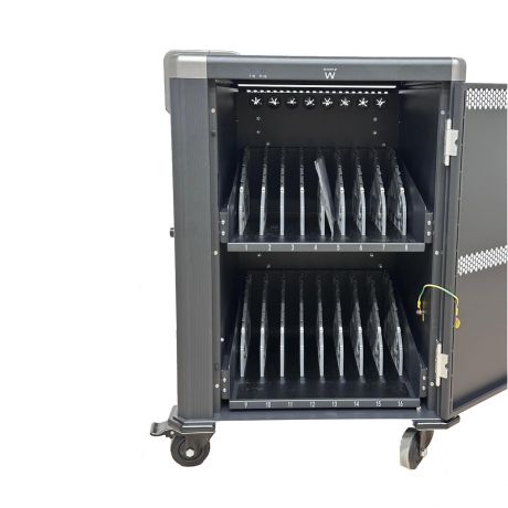 [EW1703] Ewent EW1703 Armario de Carga - 16 Dispositivos - Sistema de Carga Inteligente - Color Negro