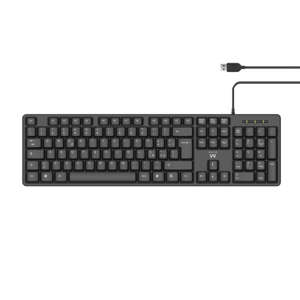 Ewent Teclado con Cable USB - Perfil Delgado - Disposicion Italiana QWERTY IT - Plastico ABS - Cable