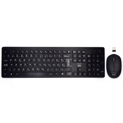 Ewent Pack Teclado + Raton Inalambricos - Receptor USB-A 2.4Hz - 1000dpi - Disposicion Eslovena QWER