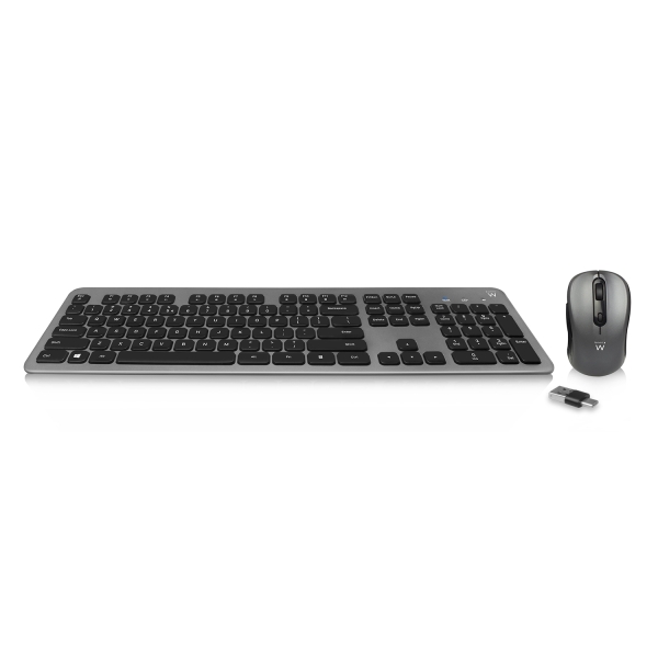 Ewent Pack Teclado + Raton Inalambrico para Oficina - Receptor USB-A 2.4Hz - 1600dpi - Disposicion I