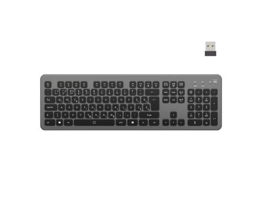 [EW3298] Ewent Teclado Inalambrico - Bateria de Litio Recargable de 300mAh - Disposicion Eslovena QWERTZ SI -
