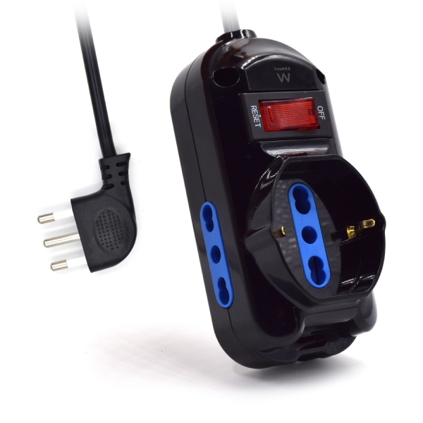 [EW3919] Ewent Regleta con 3 Tomas - 2 Tomas L + 1 Toma L/F (Schuko) - Interruptor On/Off - Enchufe Italiano