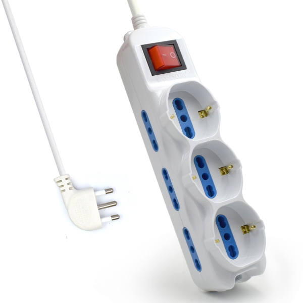 [EW3928] Ewent Regleta con 9 Tomas - 6 Tomas L + 3 Tomas L/F (Schuko) - Interruptor On/Off - Proteccion contr