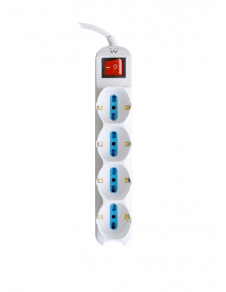 [EW3929] Ewent Regleta con 12 Tomas - 8 Tomas L + 4 Tomas L/F (Schuko) - Interruptor On/Off - Proteccion cont