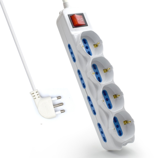[EW3929-3M] Ewent Regleta con 12 Tomas - 8 Tomas L + 4 Tomas L/F (Schuko) - Interruptor de Encendido - Proteccio