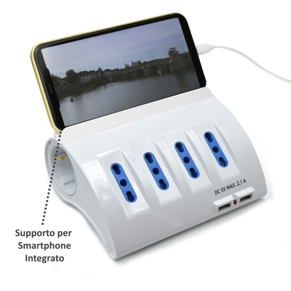 [EW3934] Ewent Regleta con 6 Tomas - 4 Tomas L + 2 Toma L/F (Schuko) - 2x USB-A - Proteccion Infantil - Enchu