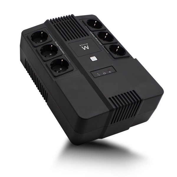 Ewent SAI Interactivo 700VA/390W - 6x Schuko - Toma Tierra - Funcion AVR - Notificacion Sonora y LED