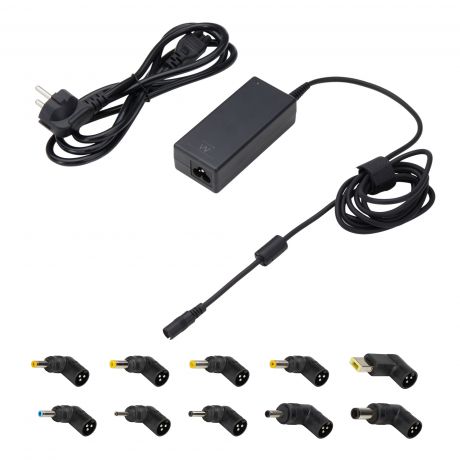 Ewent Cargador Universal para Portatil de 65W - 10 Clavijas Intercambiables - Automatico - Gestion I
