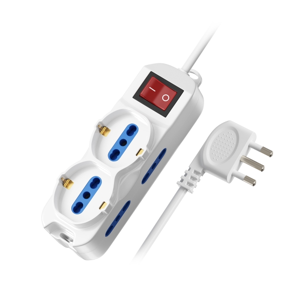 Ewent Regleta con 6 Tomas - 4 Tomas L + 2 Tomas L/F (Schuko) - Interruptor On/Off - Proteccion Infan