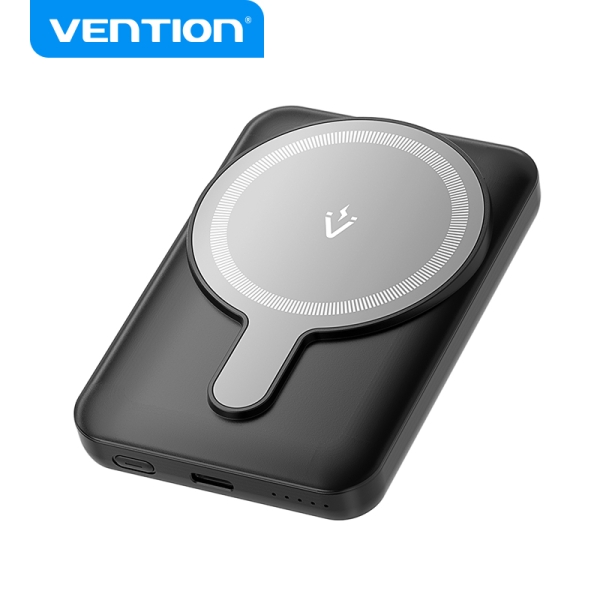 Vention PowerBank 5000mAh Magnetico Inalambrico - USB-C Dual - Carga Rapida 20W - Display Luminoso -