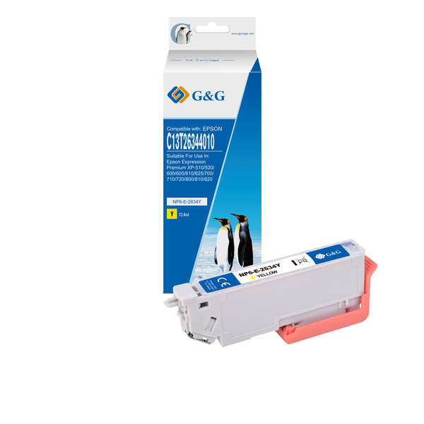 G&G Epson T2634/T2614 (26XL) Amarillo Cartucho de Tinta Generico - Reemplaza C13T26344012/C13T261440