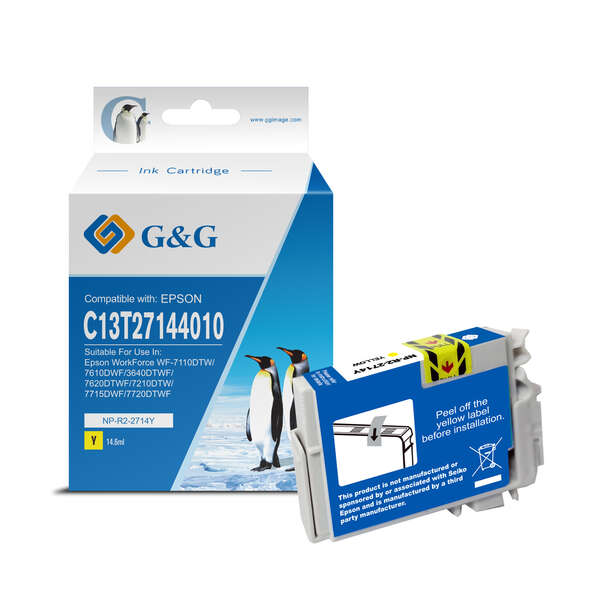 [GG-T2714] G&G Epson T2714/T2704 (27XL) Amarillo Cartucho de Tinta Generico - Reemplaza C13T27144012/C13T270440