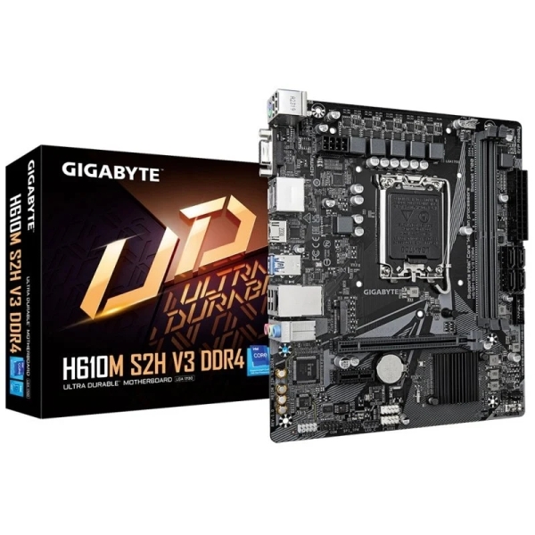 Gigabyte H610M S2H V3 Placa Base Intel1700 2x DDR4 - M.2, SATA, PCIe4.0 - HDMI, DisplayPort, VGA, RJ