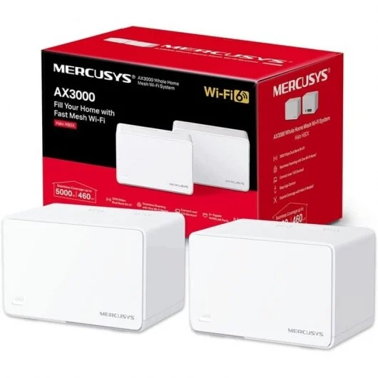 Mercusys H80X Sistema Wi-Fi 6 Mesh AX3000 Doble Banda - 2 Unidades Halo - Cobertura hasta 650 m² - 3