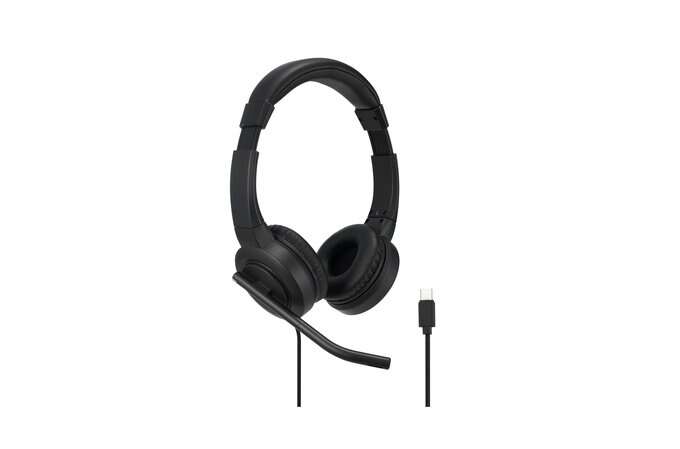 Kensington H1000 Auriculares con Microfono USB-C - Diadema Ajustable - Almohadillas Acolchadas - Con