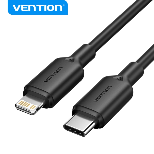 Vention Cable USB 2.0 Tipo C a Lightning - Conector Niquelado - Potencia 27W - Corriente Maxima 3A -