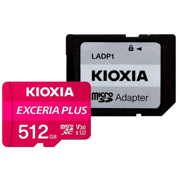 [LMPL1M512G] Kioxia Exceria Plus Tarjeta Micro SDXC 512GB UHS-I U3 V30 A1 Clase 10 con Adaptador