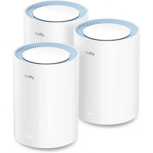 [M1200(3-Pack)] Cudy M1200 Pack de 3 Sistemas WiFi Mesh AC1200 Dual Band - 867Mbps en 5GHz, 300Mbps en 2,4GHz - 1x P