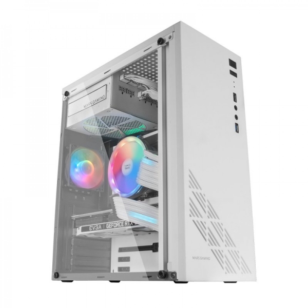 Mars Gaming MC100 Semitorre Gaming - Acero Ultra-ligero - Refrigeracion Avanzada CONVECT-COOL - Ilum