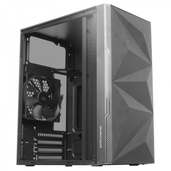 Mars Gaming MC-1500 Mini Torre - Ventana Cristal Templado - Ventilacion Silenciosa - Soporte Refrige