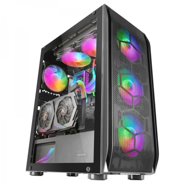 Mars Gaming MC-KX Caja PC - Refrigeracion Maxima con 5 Ventiladores - Sistema CPU FREEZER - Compatib