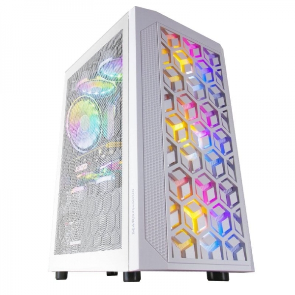 Mars Gaming MCMESH Caja Compacta Gaming - Tecnologia MESH 360º - 3 Ventiladores FRGB 120 mm - Soport