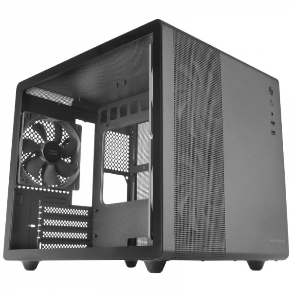 Mars Gaming MC-MPRO Caja Mini Tower Micro ATX, Mini-ITX - Lateral Cristal Templado - Tamaño HDD 2.5"