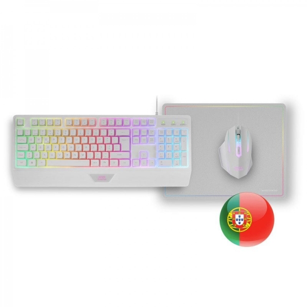 [MCP124WPT] Mars Gaming MCP124 Combo Gaming 3en1 - Teclado H-Mech RGB - Raton RGB Switches HUANO - Alfombrilla N
