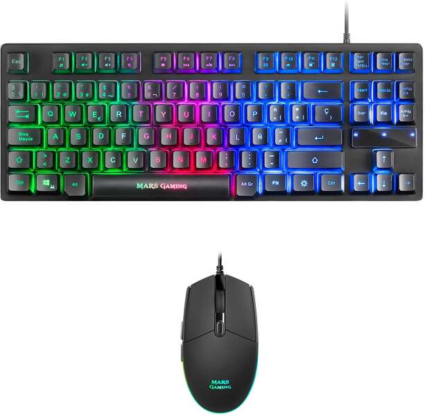 [MCPTKLES] Mars Gaming Pack Teclado Formato TKL + Raton 3200dpi 6 Botones - Conectividad USB - Iluminacion RGB