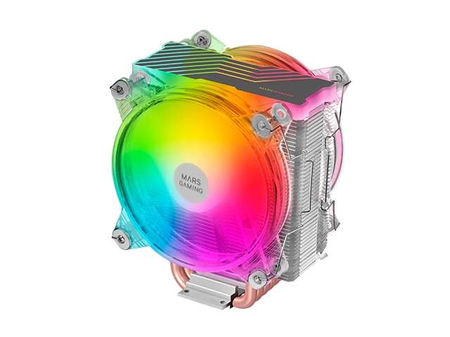 Mars Gaming Doble Ventilador CPU 120mm con Disipador - Iluminacion ARGB - Hasta 220W - Velocidad Max