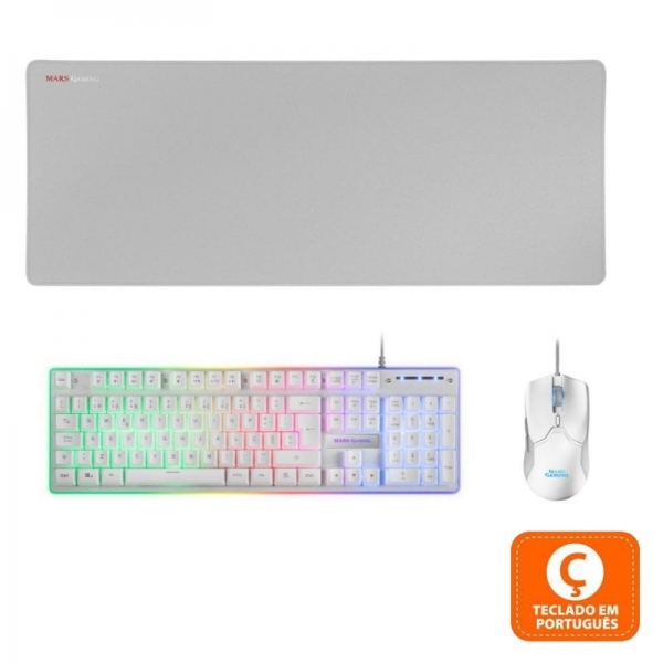 [MCPXWPT] Mars Gaming MCPX Combo Gaming Premium - Teclado Hibrido H-MECH - Raton 10K DPI Ultra Ligero - Alfomb