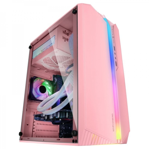 Mars Gaming MC-S1 Caja Compacta Gaming - Iluminacion ARGB 12 Modos - Ventana Lateral Completa - Vent