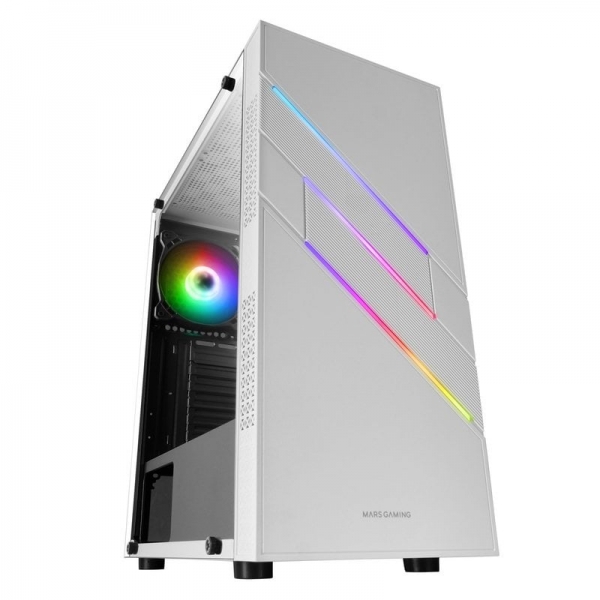 Mars Gaming MC-U3 Caja ARGB - Iluminacion ARGB con 16 modos - Ventana de cristal templado - Soporte