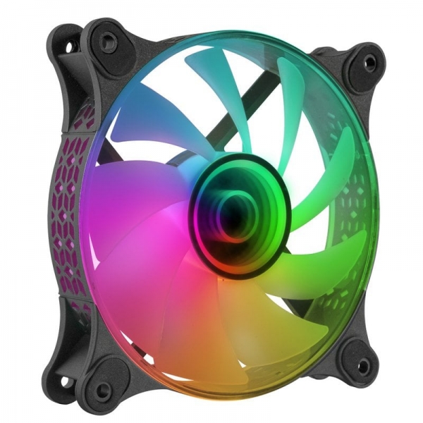 Mars Gaming MF-3D ARGB Ventilador - Efecto Espejo Infinito 3D - Iluminacion ARGB 360° - Compatible c