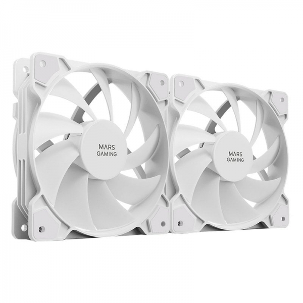 [MFPROX2W] Mars Gaming MFPROX2W Set de Ventiladores - Ultra Silencioso - Rodamientos FDB - Conectividad 3PIN+4P