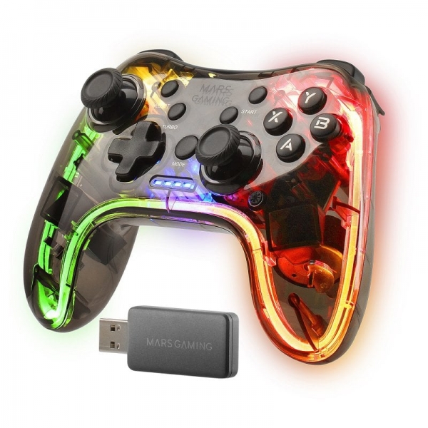 Mars Gaming MGP-24 Controlador Inalambrico - Conexion 2.4GPRO - Vibracion Haptica Dual - 20 Botones