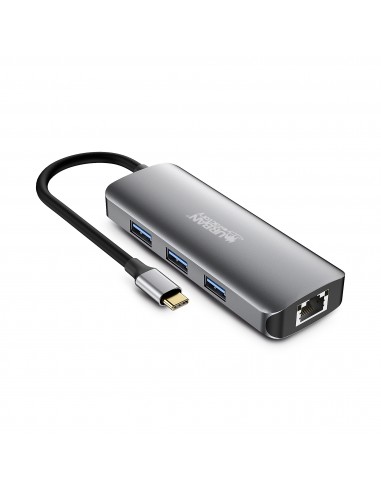 Urban Factory Hubee HUB 8 en 1 - USB-C Macho - USB-A/HDMI/RJ45/USB-C/SD/MSD Hembra - 100W PD - Color