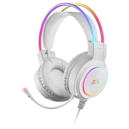 Mars Gaming Auriculares Gaming con Microfono Flexible - Iluminacion RGB - Diadema Ajustable - Almoha
