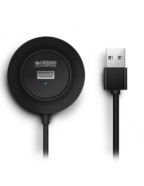 [MHU20UF] Urban Factory Minee HUB 4 en 1 - USB-A Macho - 4xUSB-A Hembra - Color Negro