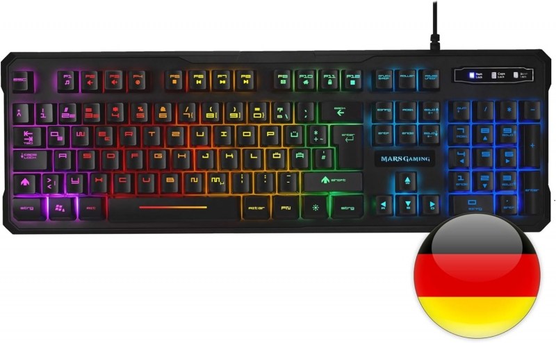 Mars Gaming MK218 Teclado Gaming - Retroiluminacion RGB 9 Efectos - Tecnologia H-MECH - Antighosting