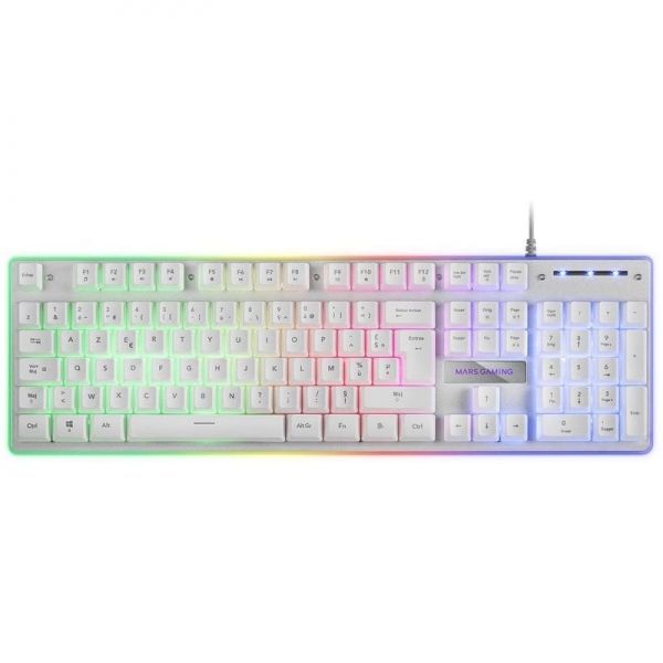 Mars Gaming MK220 Teclado Gaming - Tecnologia H-MECH - Iluminacion FRGB Rainbow Halo - Panel de Alum