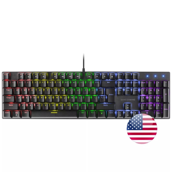 Mars Gaming MK422 Teclado Gaming - Switches Mecanicos Antipolvo - Teclas Imborables - Iluminacion RG