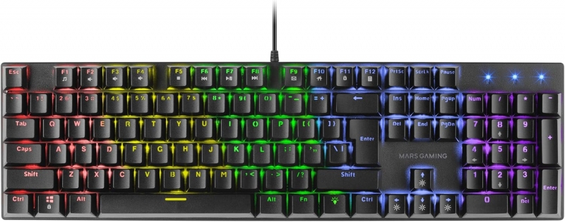 Mars Gaming MK422 Teclado Gaming Mecanico - Iluminacion RGB 12 Efectos - Teclas Doble Inyeccion - Sw