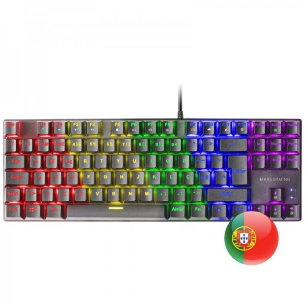 Mars Gaming MK80 Teclado Gaming Mecanico - TKL Compacto - Iluminacion RGB - Teclas Doble Inyeccion -