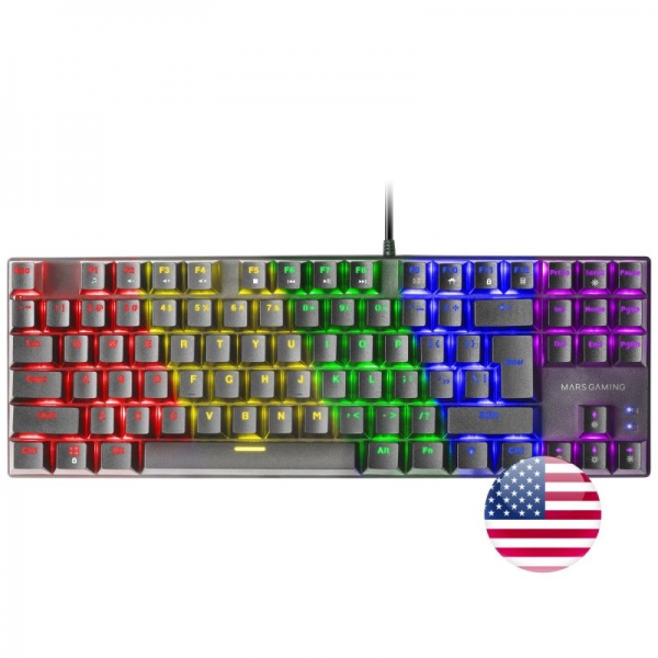Mars Gaming MK80 Teclado Gaming Mecanico - TKL Compacto - Iluminacion RGB - Teclas Doble Inyeccion -