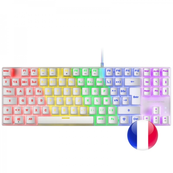 Mars Gaming MK80 Teclado Gaming Mecanico - Compacto TKL - Iluminacion RGB - Teclas Doble Inyeccion -
